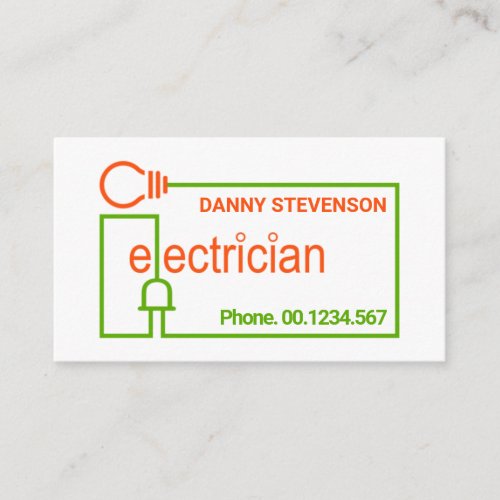 Green Electrician Wiring Circuit Business Card