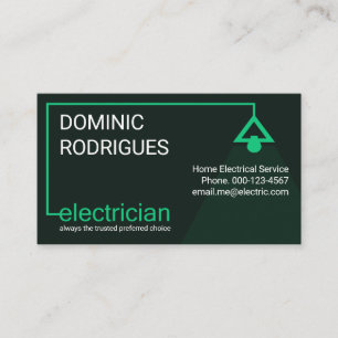 Green Electrician's Power Cable Bright Lampshade Business Card