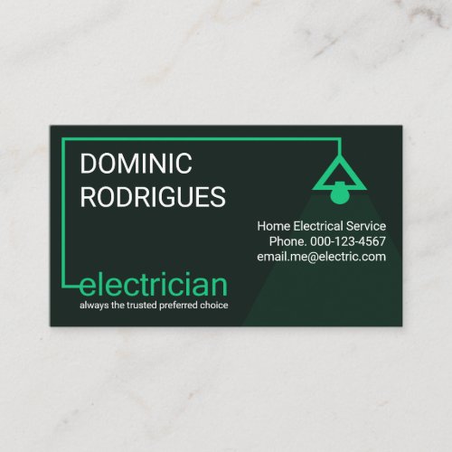 Green Electrician's Power Cable Bright Lampshade Business Card