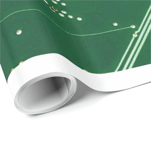 green electronic circuit board computer pattern wrapping paper Zazzle