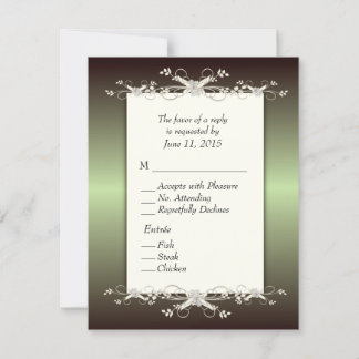 Green Elegance RSVP w Entree Choice Card