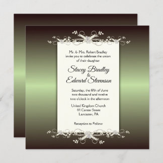 Green Elegance Shine Wedding Invitation