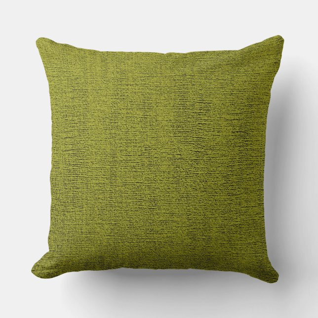 Green Elegant Canvas Look Throw Pillow (Front)