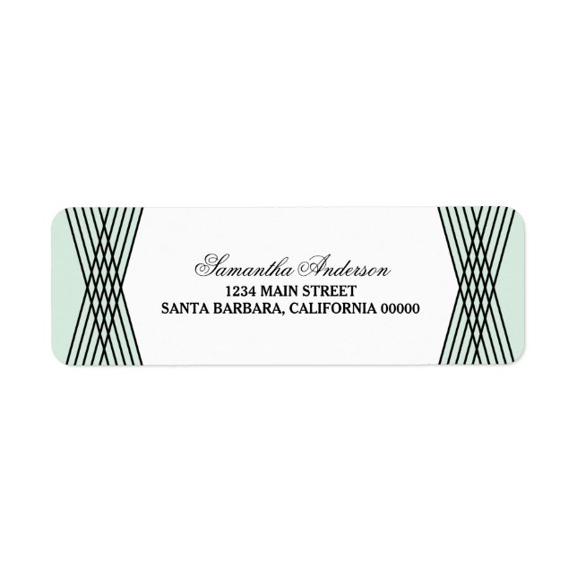 Green Elegant Deco Address Labels (Front)
