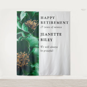 Green Elegant Floral Retirement Party Backdrop