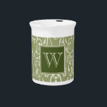 Green Elegant Flourish Monogram Pitcher<br><div class="desc">Add your initials or other text to customize this simple Elegant Flourish Monogram Pitcher. This trendy and chic pitcher would make a perfect accent to your table or decor.</div>