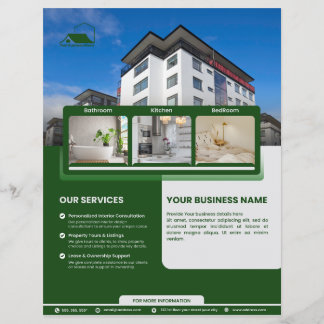 Green Elegant Flyer For Real Estate Agents