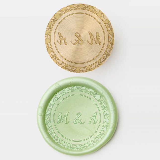Green Elegant Framed Calligraphy Script Art Wax Seal Stamp (Stamped)