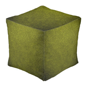 Green Elegant Leather Look Pouf
