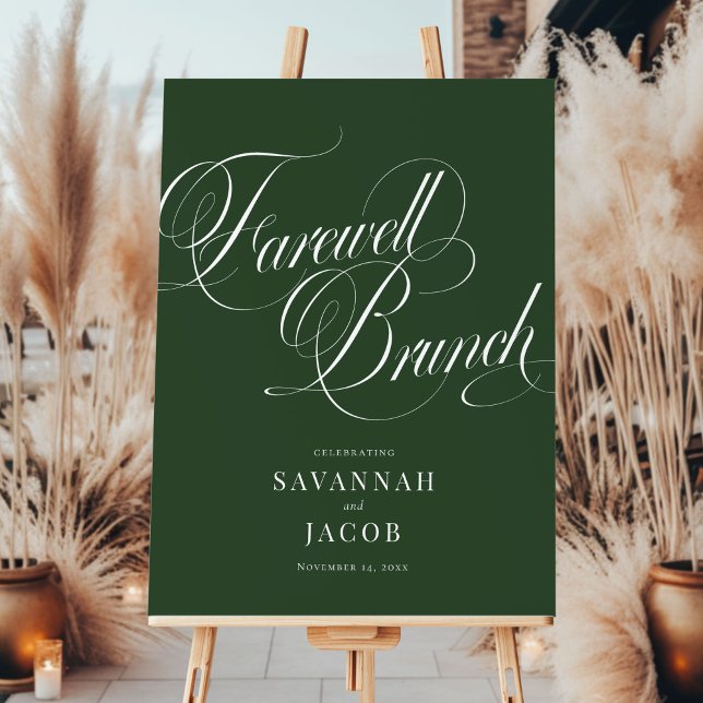 Green Elegant Script Farewell Brunch Sign (Creator Uploaded)