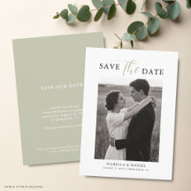 Green Elegant Simple Text Photo Wedding