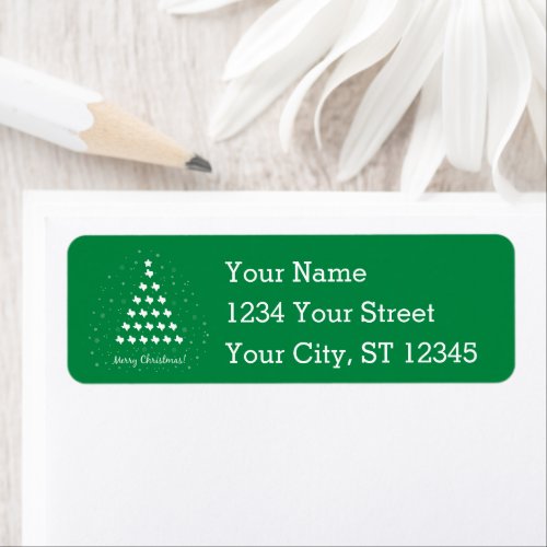 Green Elegant Texas Christmas Tree Label