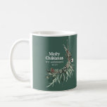 Green elegant watercolor botanical Christmas chic Coffee Mug<br><div class="desc">Sage green modern elegant rustic watercolor dried botanical floral muted colors holiday Christmas decor mug.</div>