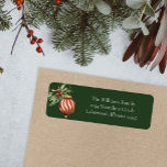 Green Elegant Watercolor Christmas Return Address Label<br><div class="desc">Green Elegant Watercolor Christmas Return Address label features watercolor Christmas ornaments.</div>