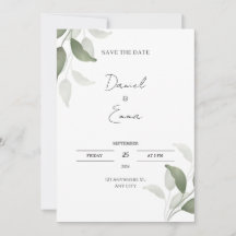 Green Elegant Wedding Invitation