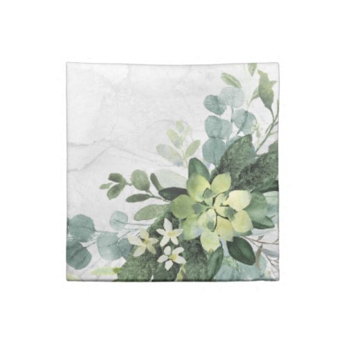 Green Elegant Wedding Watercolor Floral Minimal Cloth Napkin