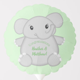 Green Elephant Baby Shower Balloon