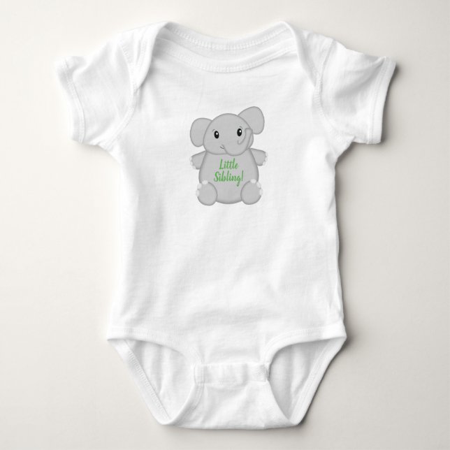 Green Elephant Baby Shower Bodysuit (Front)