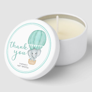 Green Elephant Baby Shower Mini Candle Favors