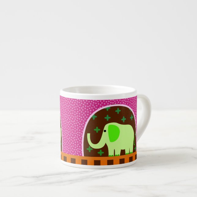 Green Elephant Espresso Cup (Front Right)