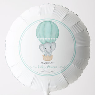 Green Elephant Gender Neutral Baby Shower Balloon