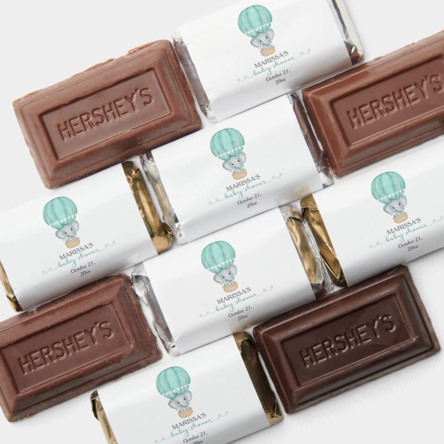 Green Elephant Gender Neutral Baby Shower Hershey's Miniatures (Assorted)