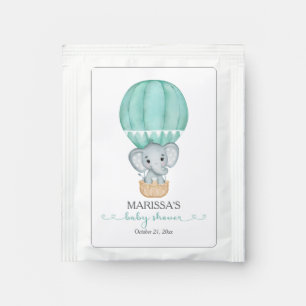 Green Elephant Gender Neutral Baby Shower Tea Bag Drink Mix