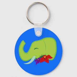 Green Elephant Keychain