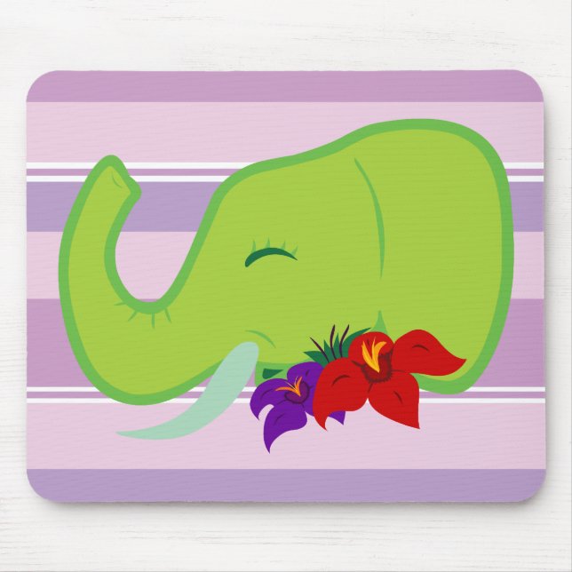 Green Elephant Mouse Pad (Front)