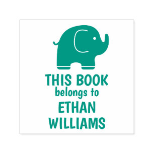 Green Elephant Stamp This Book Belongs To
