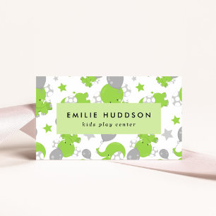Green Elephants, Kids Play Center, Activity Center Business Card