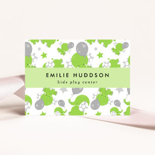 Green Elephants, Kids Play Center, Activity Center Business Card