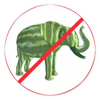 Green Elephants Prohibted! Classic Round Sticker