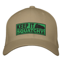Green *EMBROIDERED* Keep It Squatchy! - Bobo&#39;s Embroidered Baseball Cap