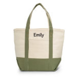 Green Embroidered Seaside Zipper Tote Bag at Zazzle