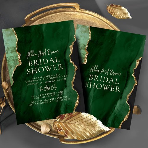 Green Emerald Bridal Shower Invitation