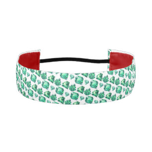 Green Emerald Crystal Gemstone Diamond Gem scarf Athletic Headband