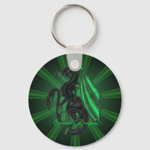 Green Emerald Dragon Key Chain