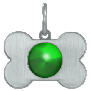 GREEN EMERALD GEM STONE PET TAG