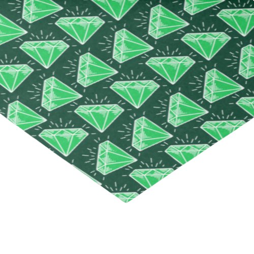 Green emerald gemstone graphic art tissue paper