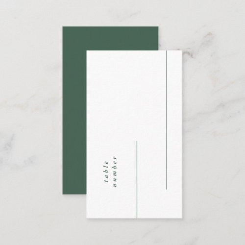 Green Emerald Modern Simple Sage Moss Clean Plain Place Card