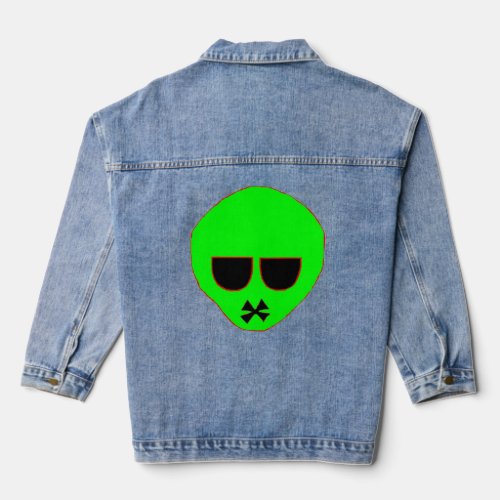 green emo head t shirt customizable denim jacket