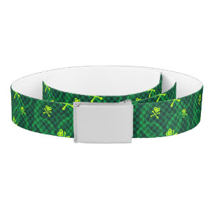 Green Emo Pattern With Circles Belt