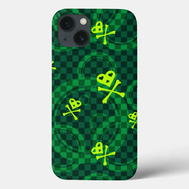 Green Emo Pattern With Circles Case-Mate iPhone Case | Zazzle