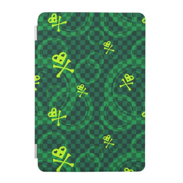Green Emo Pattern With Circles iPad Mini Cover (Front)