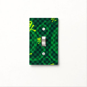 Green Emo Pattern With Circles Light Switch Cover