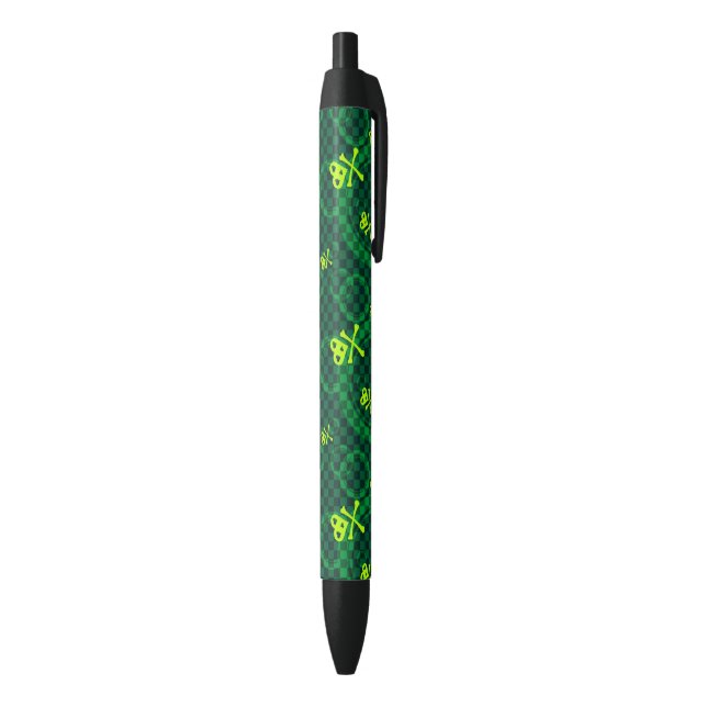 Green Emo Pattern With Circles Pen (Bottom (Vertical))