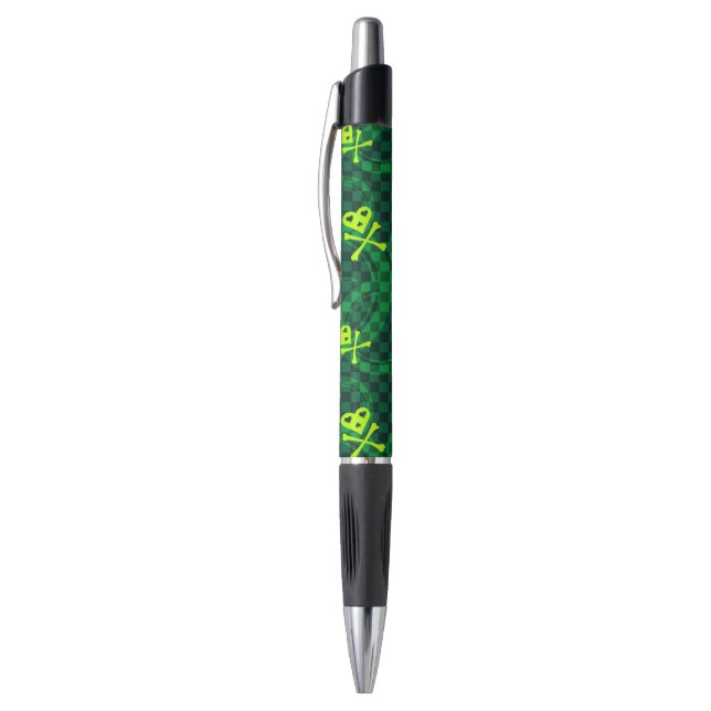 Green Emo Pattern With Circles Pen (Top (Vertical))