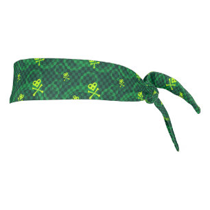 Green Emo Pattern With Circles Tie Headband