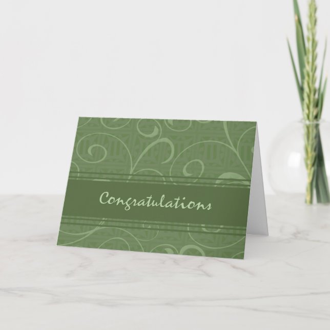 Green Employee Anniversary Congratulations Card (Front)
